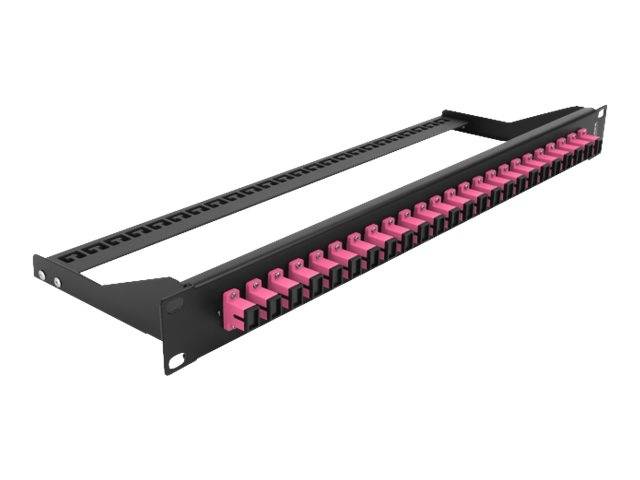 Delock - Patch Panel - Rack montierbar - SC MM X 24 - Schwarz, violett - 1U - 48.3 cm (19")