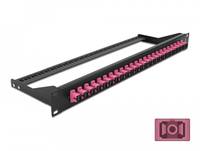 Delock - Patch Panel - Rack montierbar - SC MM X 24 - Schwarz, violett - 1U - 48.3 cm (19")