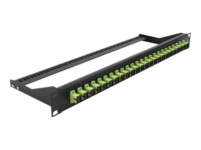 Delock - Patch Panel - Rack montierbar - SC MM X 24 - Schwarz, hellgrün - 1U - 48.3 cm (19")