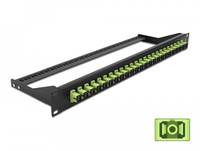 Delock - Patch Panel - Rack montierbar - SC MM X 24 - Schwarz, hellgrün - 1U - 48.3 cm (19")