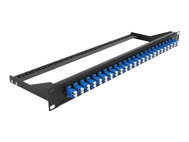 Delock - Patch Panel - Rack montierbar - LC Duplex SM X 24 - Schwarz, Blau - 1U - 48.3 cm (19")