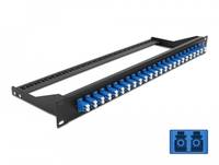 Delock - Patch Panel - Rack montierbar - LC Duplex SM X 24 - Schwarz, Blau - 1U - 48.3 cm (19")
