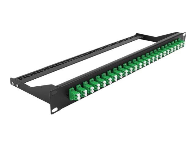 Delock - Patch Panel - Rack montierbar - LC Duplex SM X 24 - Schwarz, grün - 1U - 48.3 cm (19")