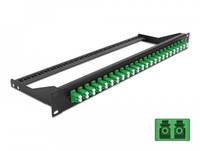 Delock - Patch Panel - Rack montierbar - LC Duplex SM X 24 - Schwarz, grün - 1U - 48.3 cm (19")
