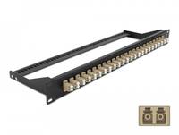 Delock - Patch Panel - Rack montierbar - LC Duplex MM X 24 - Schwarz, beige - 1U - 48.3 cm (19")