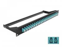 Delock - Patch Panel - Rack montierbar - LC Duplex MM X 24 - Schwarz, Aquamarin - 1U - 48.3 cm (19")