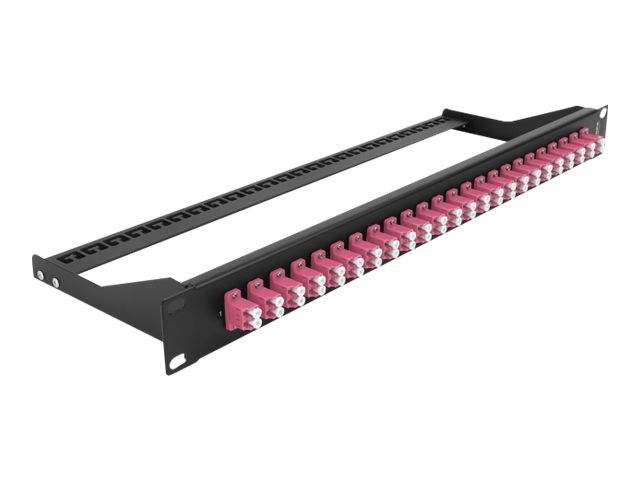 Delock - Patch Panel - Rack montierbar - LC Duplex MM X 24 - Schwarz, violett - 1U - 48.3 cm (19")
