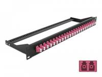 Delock - Patch Panel - Rack montierbar - LC Duplex MM X 24 - Schwarz, violett - 1U - 48.3 cm (19")