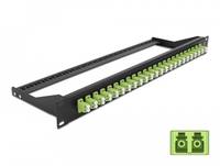 Delock - Patch Panel - Rack montierbar - LC Duplex MM X 24 - Schwarz, hellgrün - 1U - 48.3 cm (19")