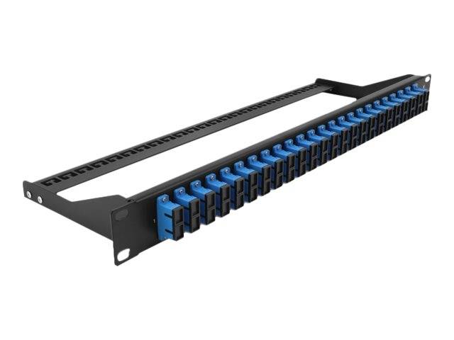Delock - Patch Panel - Rack montierbar - SC Duplex SM X 24 - Schwarz, Blau - 1U - 48.3 cm (19")