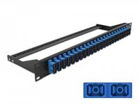 Delock - Patch Panel - Rack montierbar - SC Duplex SM X 24 - Schwarz, Blau - 1U - 48.3 cm (19")