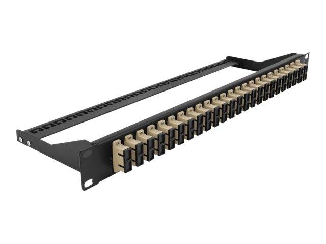 Delock - Patch Panel - Rack montierbar - SC Duplex MM X 24 - Schwarz, beige - 1U - 48.3 cm (19")