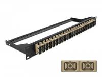 Delock - Patch Panel - Rack montierbar - SC Duplex MM X 24 - Schwarz, beige - 1U - 48.3 cm (19")
