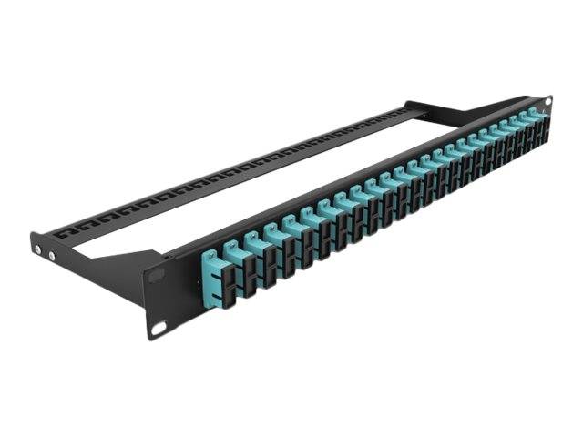Delock - Patch Panel - Rack montierbar - SC Duplex MM X 24 - Schwarz, Aquamarin - 1U - 48.3 cm (19")