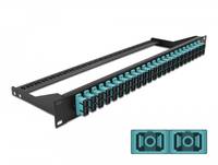 Delock - Patch Panel - Rack montierbar - SC Duplex MM X 24 - Schwarz, Aquamarin - 1U - 48.3 cm (19")