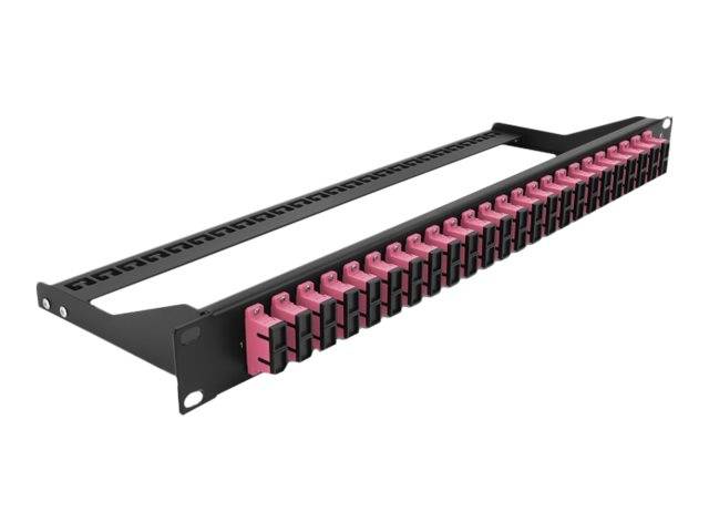 Delock - Patch Panel - Rack montierbar - SC Duplex MM X 24 - Schwarz, violett - 1U - 48.3 cm (19")