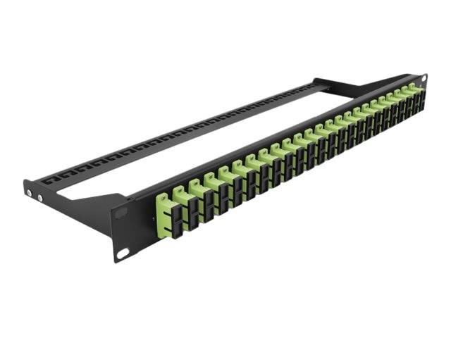 Delock - Patch Panel - Rack montierbar - SC Duplex MM X 24 - Schwarz, hellgrün - 1U - 48.3 cm (19")