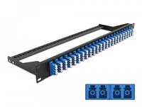 Delock - Patch Panel - Rack montierbar - LC Quad SM x 24 - Schwarz, Blau - 1U - 48.3 cm (19")