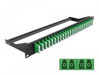 Delock - Patch Panel - Rack montierbar - LC Quad SM x 24 - Schwarz, grün - 1U - 48.3 cm (19")