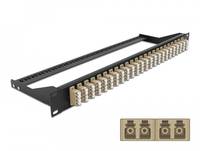 Delock - Patch Panel - Rack montierbar - LC Quad MM x 24 - Schwarz, beige - 1U - 48.3 cm (19")