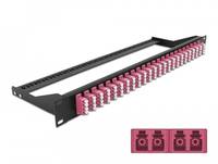 Delock - Patch Panel - Rack montierbar - LC Quad MM x 24 - Schwarz, violett - 1U - 48.3 cm (19")