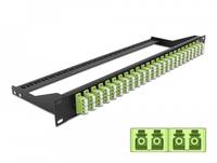 Delock - Patch Panel - Rack montierbar - LC Quad MM x 24 - Schwarz, hellgrün - 1U - 48.3 cm (19")