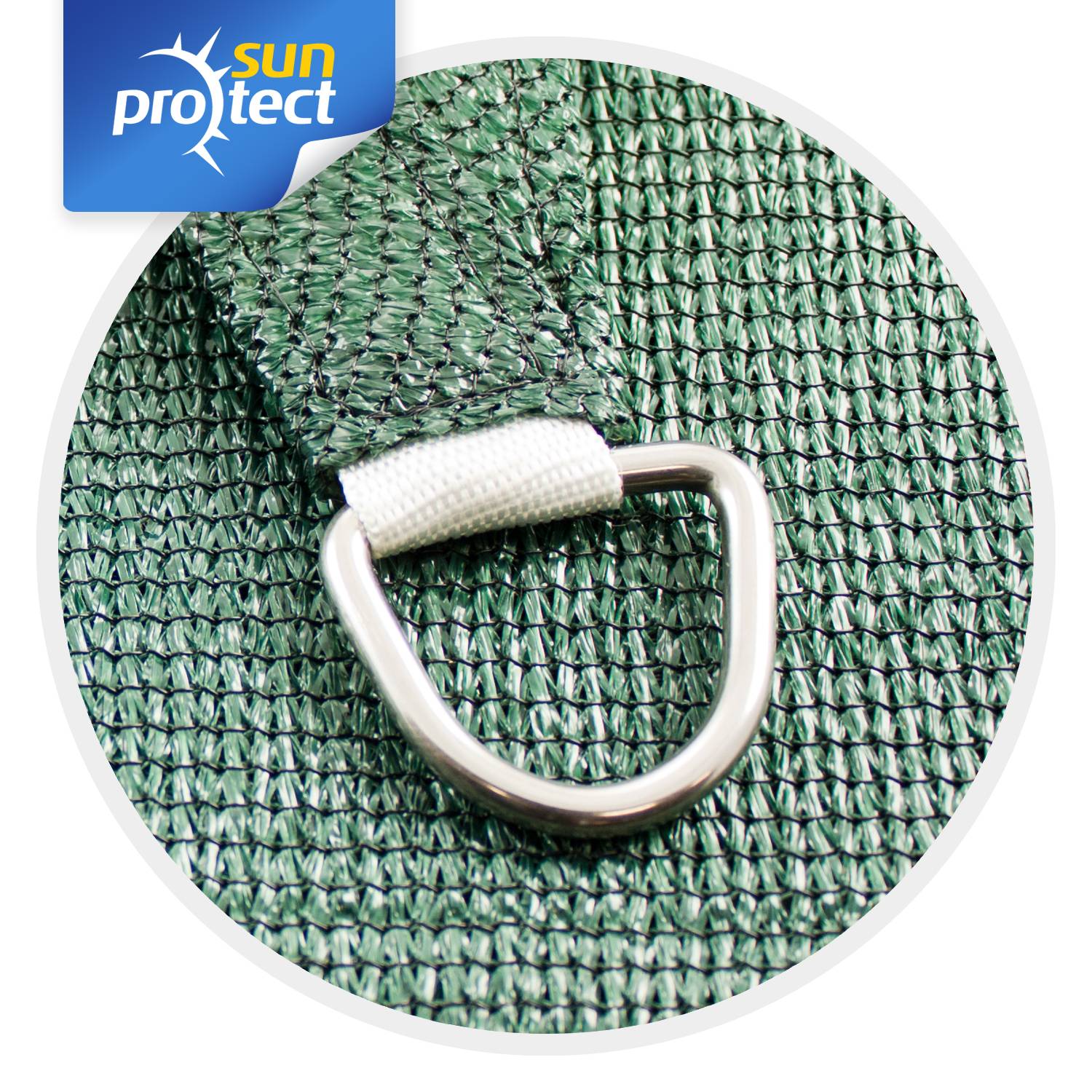 sunprotect 83265 Professional Sonnensegel, 3,6 x 3,6 m, Quadrat, wind- & wasserdurchlässig, grün