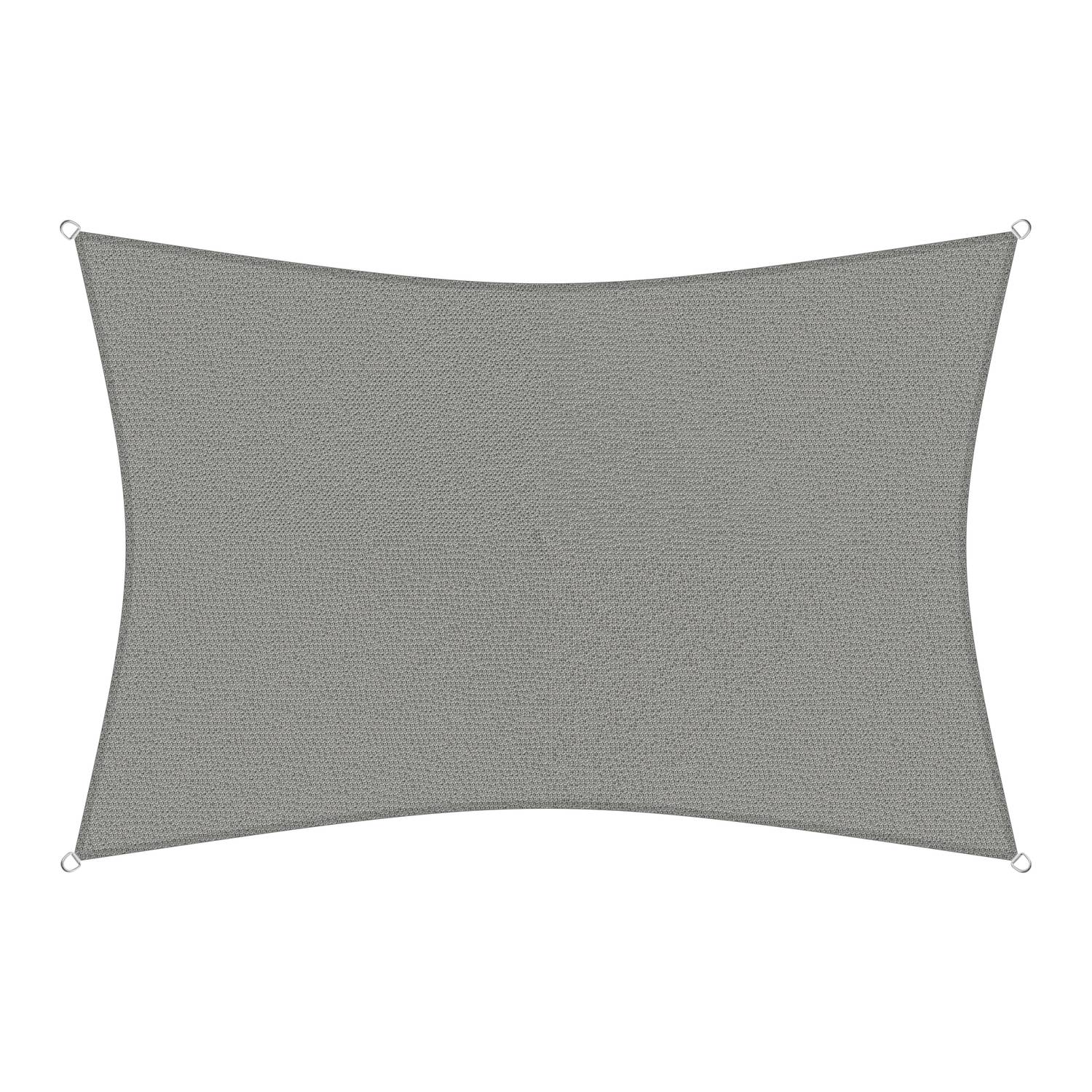 sunprotect 83228 Professional Sonnensegel, 3,5 x 4,5 m, Rechteck, wind- & wasserdurchlässig, grausilber