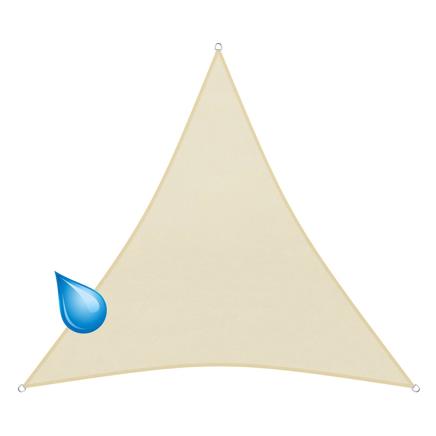 sunprotect 83243 wasserabweisend Sonnensegel Hydro 3,6 x 3,6 x 3,6 m Dreieck wasserabweisend, creme
