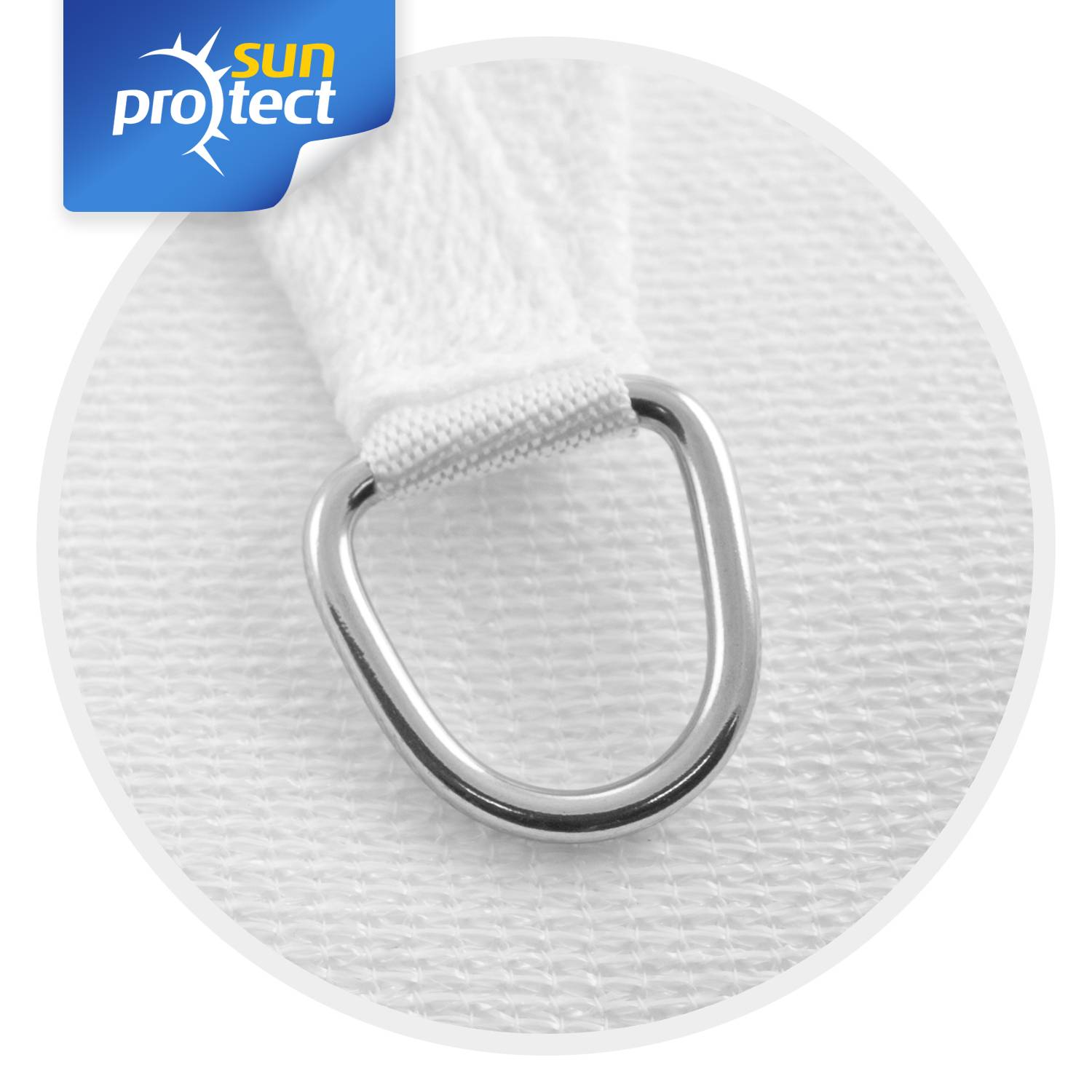 sunprotect 83242 Professional Sonnensegel, 3,6 x 3,6 x 3,6 m, Dreieck, wind- & wasserdurchlässig, weiß