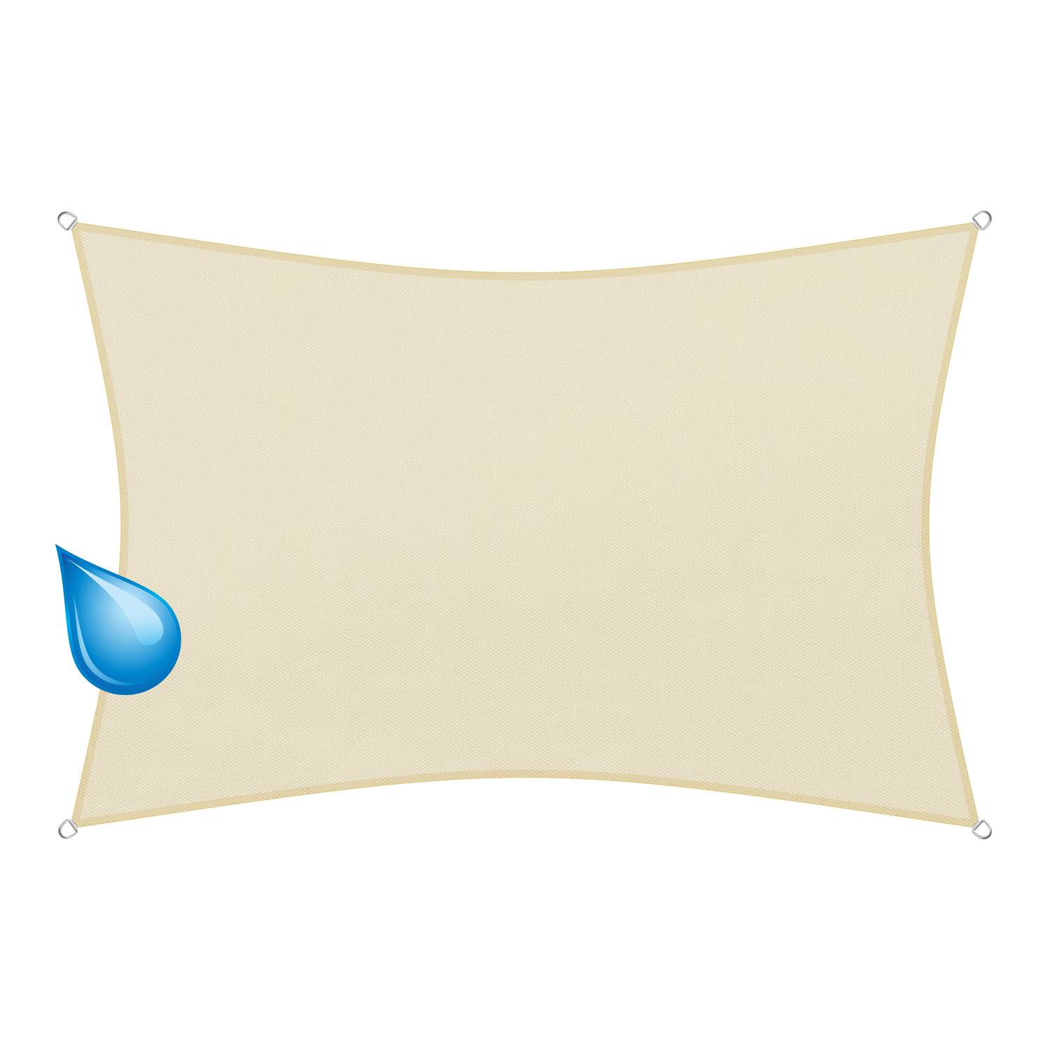 sunprotect 83236 wasserabweisend Sonnensegel Hydro, 3,5 x 4,5 m, Rechteck, wasserabweisend, creme