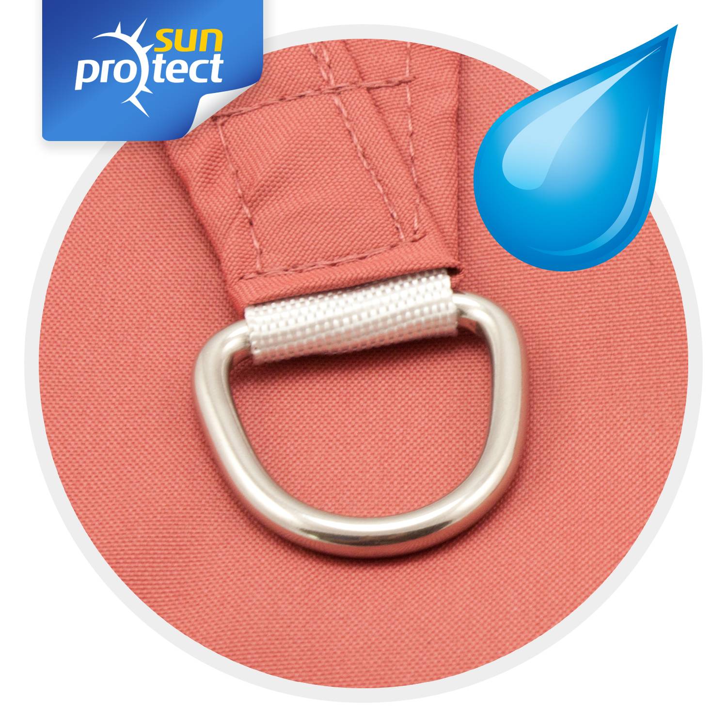 sunprotect 83258 wasserabweisend Sonnensegel Hydro, 3,5 x 4,5 m, Rechteck, wasserabweisend, rost-rot