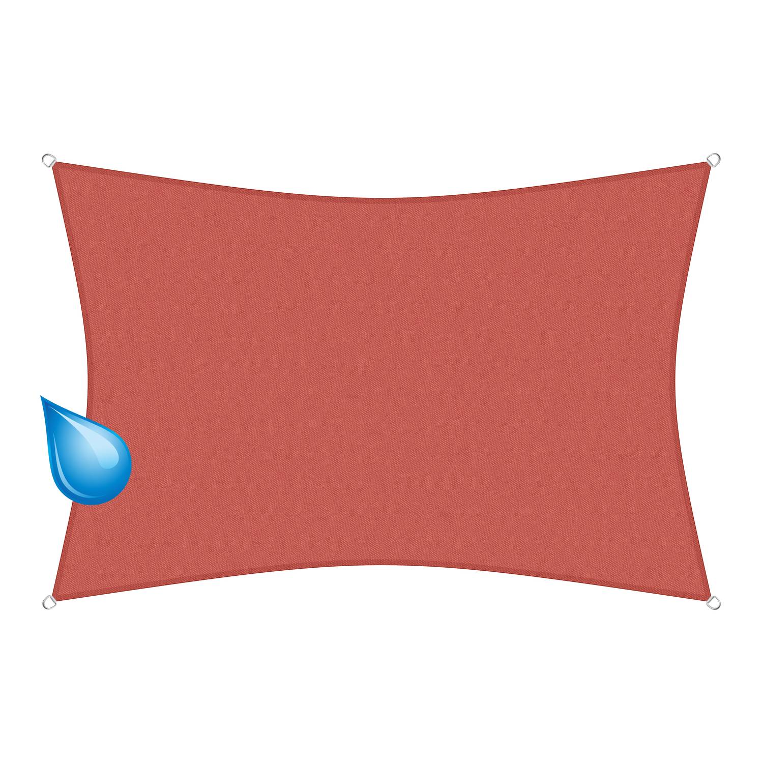 sunprotect 83258 wasserabweisend Sonnensegel Hydro, 3,5 x 4,5 m, Rechteck, wasserabweisend, rost-rot