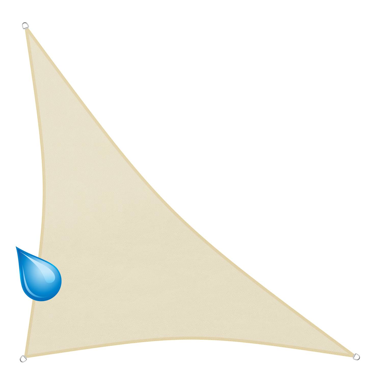 sunprotect 83286 wasserabweisend Sonnensegel Hydro 5 x 5 x 7 m 90° Grad Dreieck wasserabweisend, creme