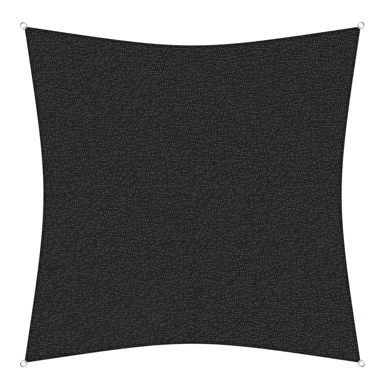 sunprotect 83446 Professional Sonnensegel, 3 x 3 m, Quadrat, wind- & wasserdurchlässig, schwarz