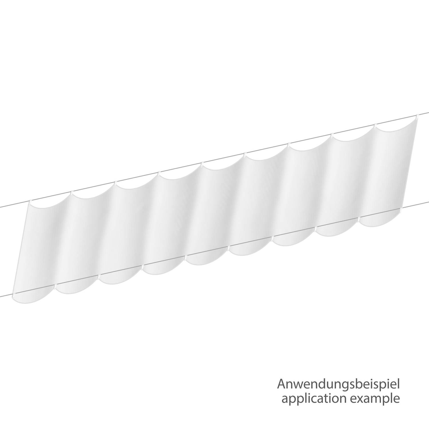 sunprotect 12500 Sonnensegel für Seilspann-Markise, 2,7 x 1,4 m, Sonnenschutz für Pergola Wintergarten Terrasse, weiß