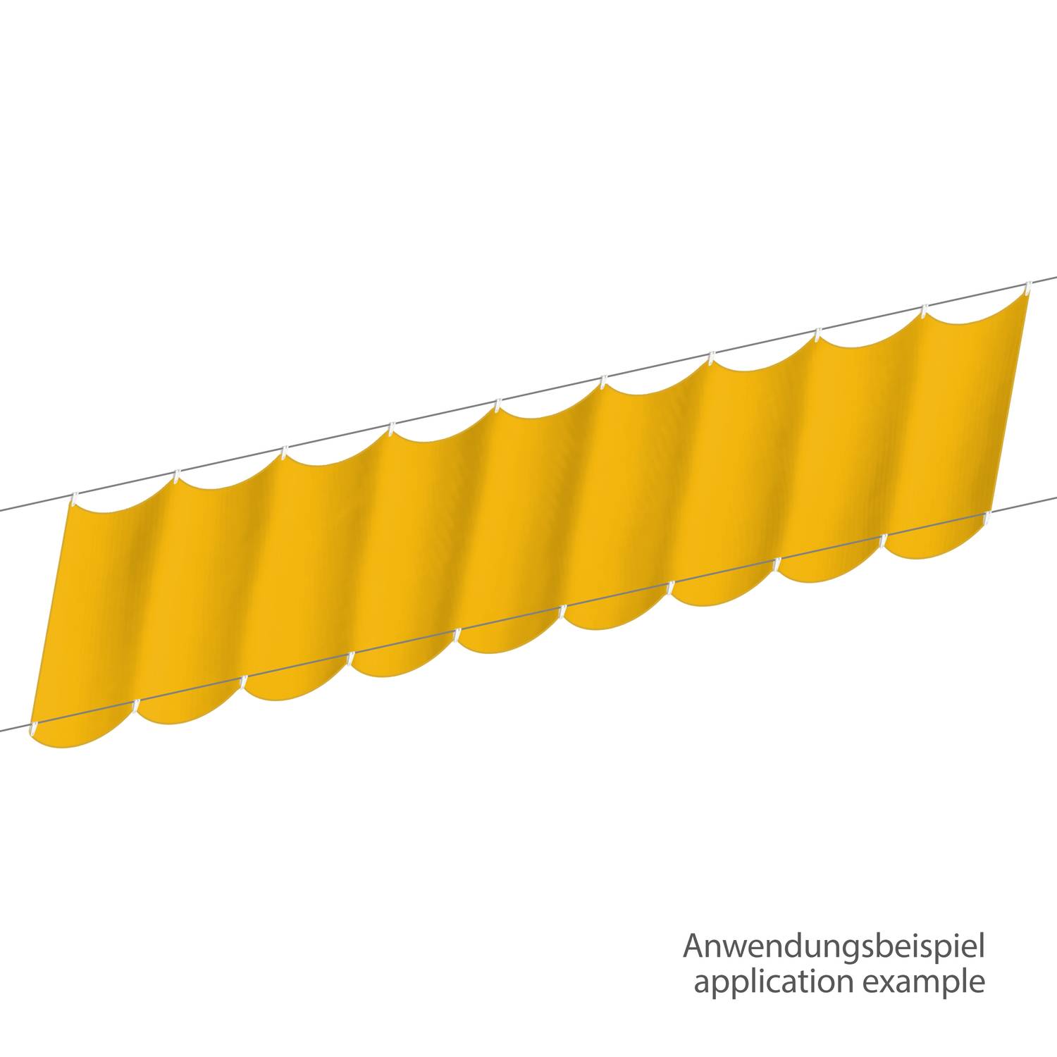 sunprotect 12521 Sonnensegel für Seilspann-Markise, 3,3 x 1,4 m, Sonnenschutz für Pergola Wintergarten Terrasse, gelb