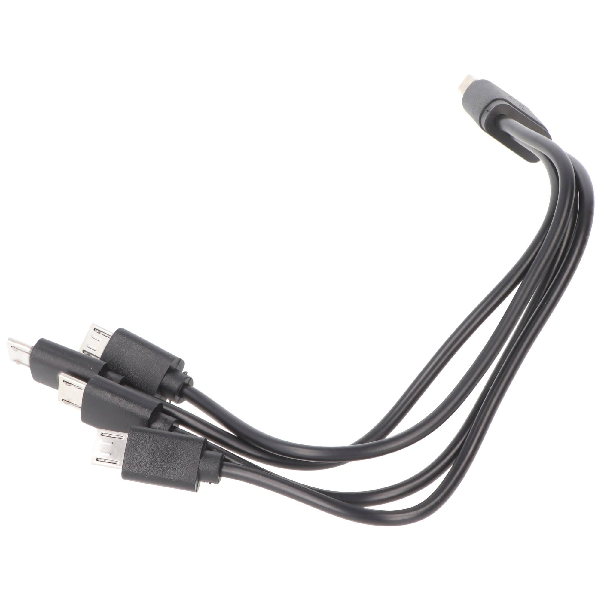 USB-Verteiler Typ-A auf 4 x Micro USB Länge: 0,2 m bis 2,1A