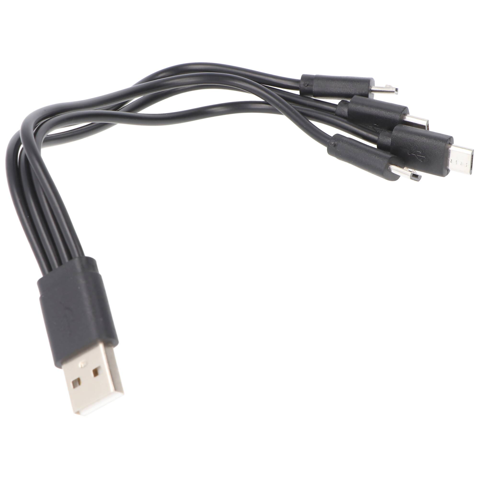 USB-Verteiler Typ-A auf 4 x Micro USB Länge: 0,2 m bis 2,1A