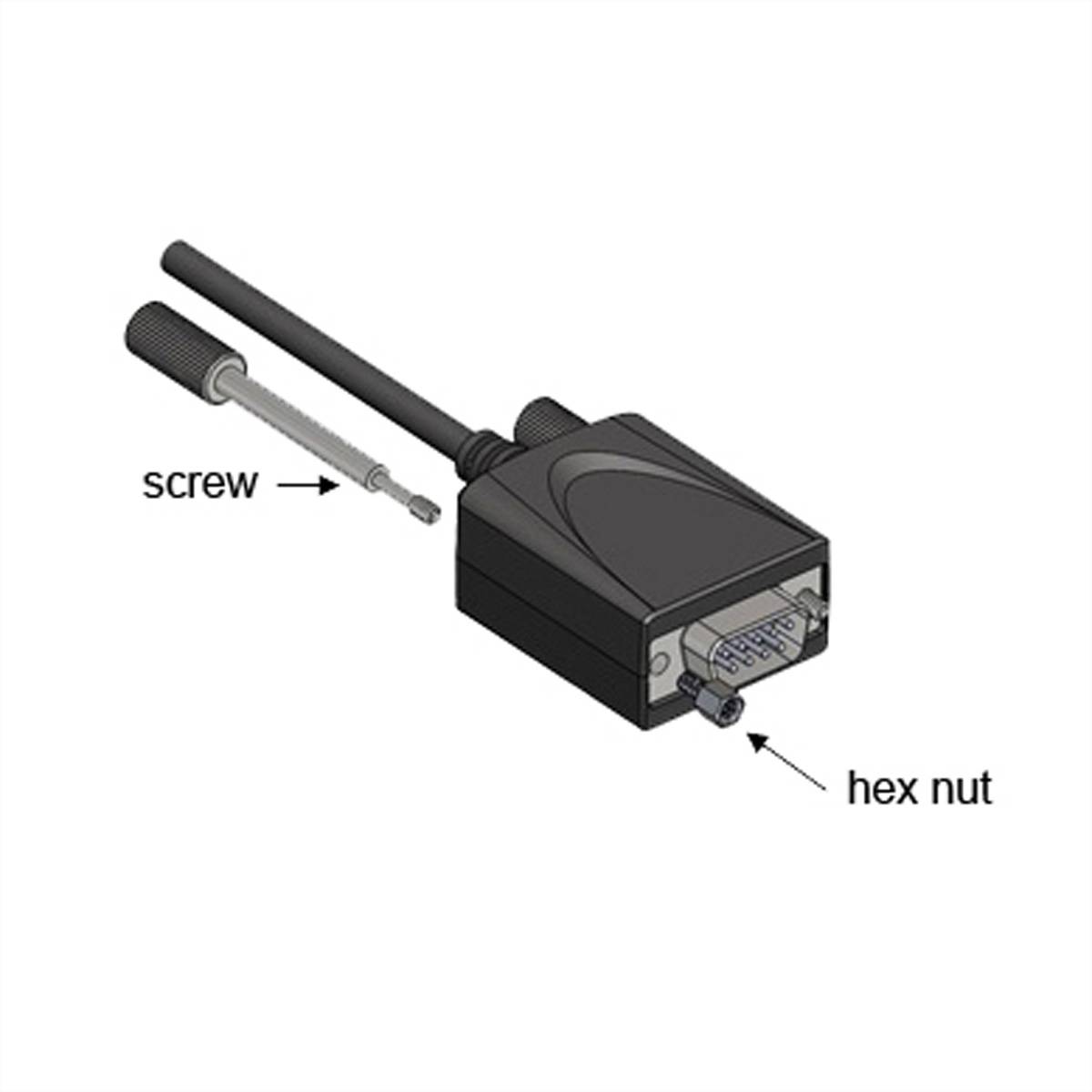 EXSYS EX-1346 USB 2.0 zu 1S x Serielle Schnittstelle RS-422/485 Port Konverter, Kabel, FDTI, schwarz, 1,8 m