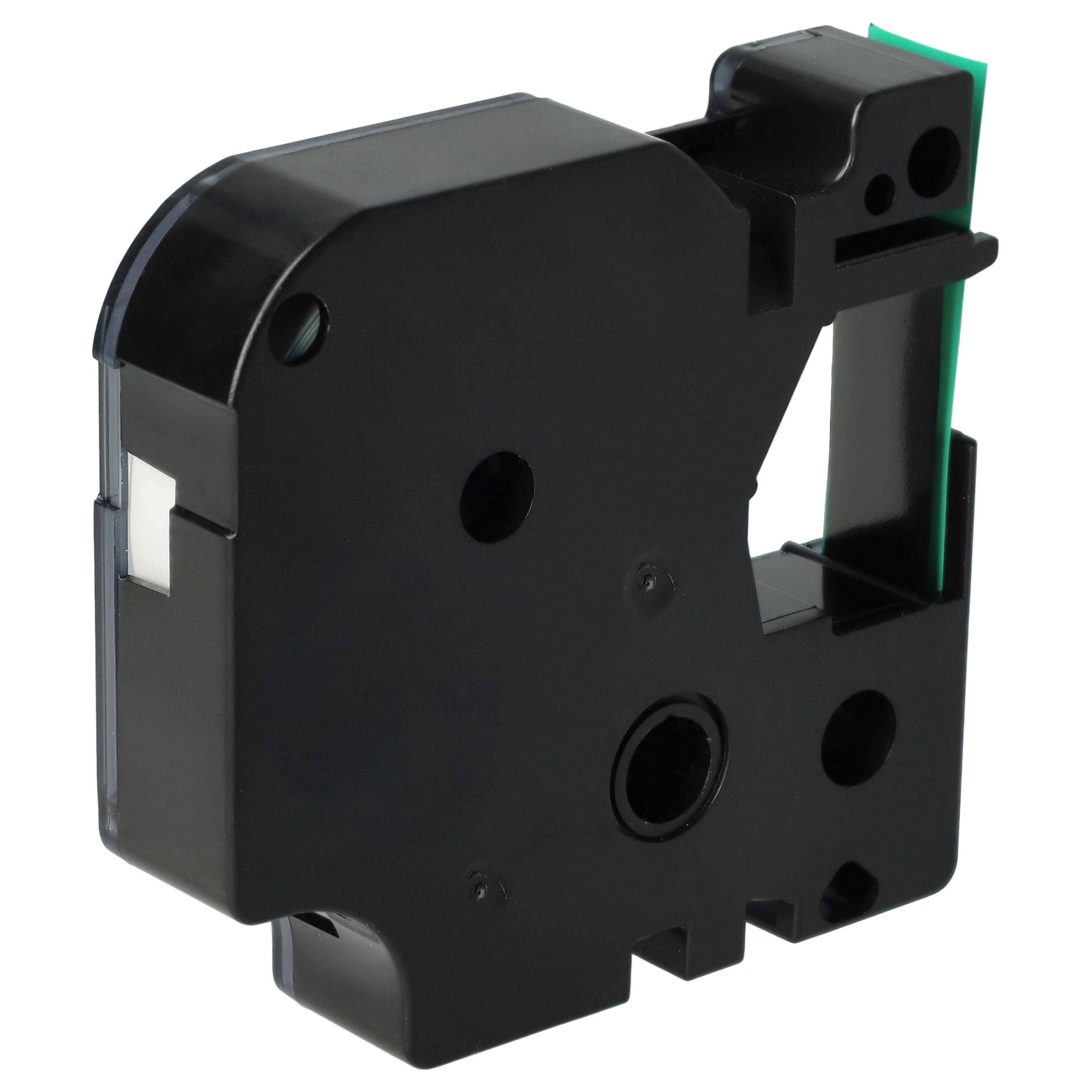 vhbw Schriftband-Kassette kompatibel mit Dymo LabelWriter Duo 400, Duo, Duo 450 Etiketten-Drucker 7m x 12mm Schwarz auf Grün