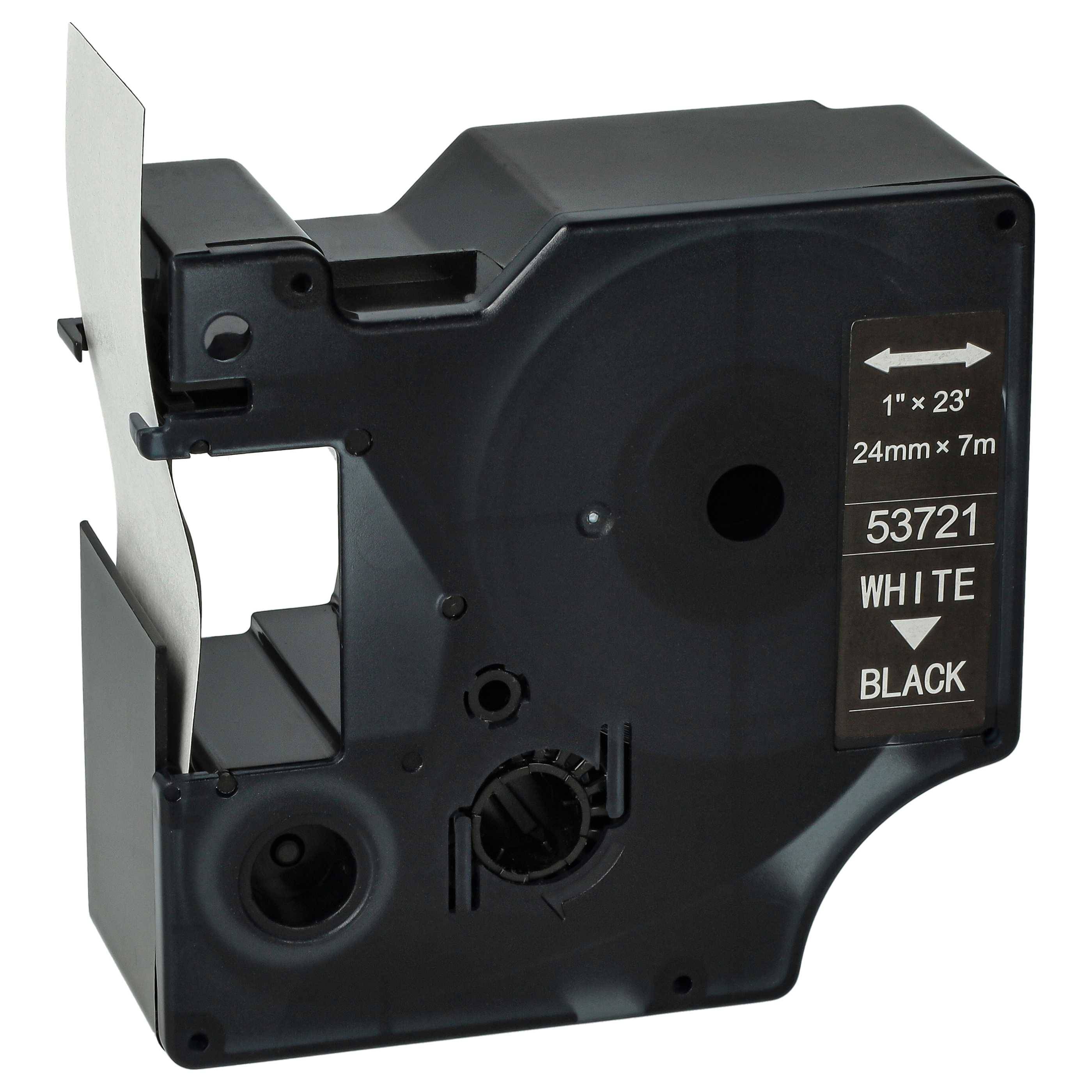 vhbw Schriftband-Kassette kompatibel mit Dymo LabelWriter Duo 400, Duo, Duo 450 Etiketten-Drucker 7m x 24mm Weiß auf Schwarz