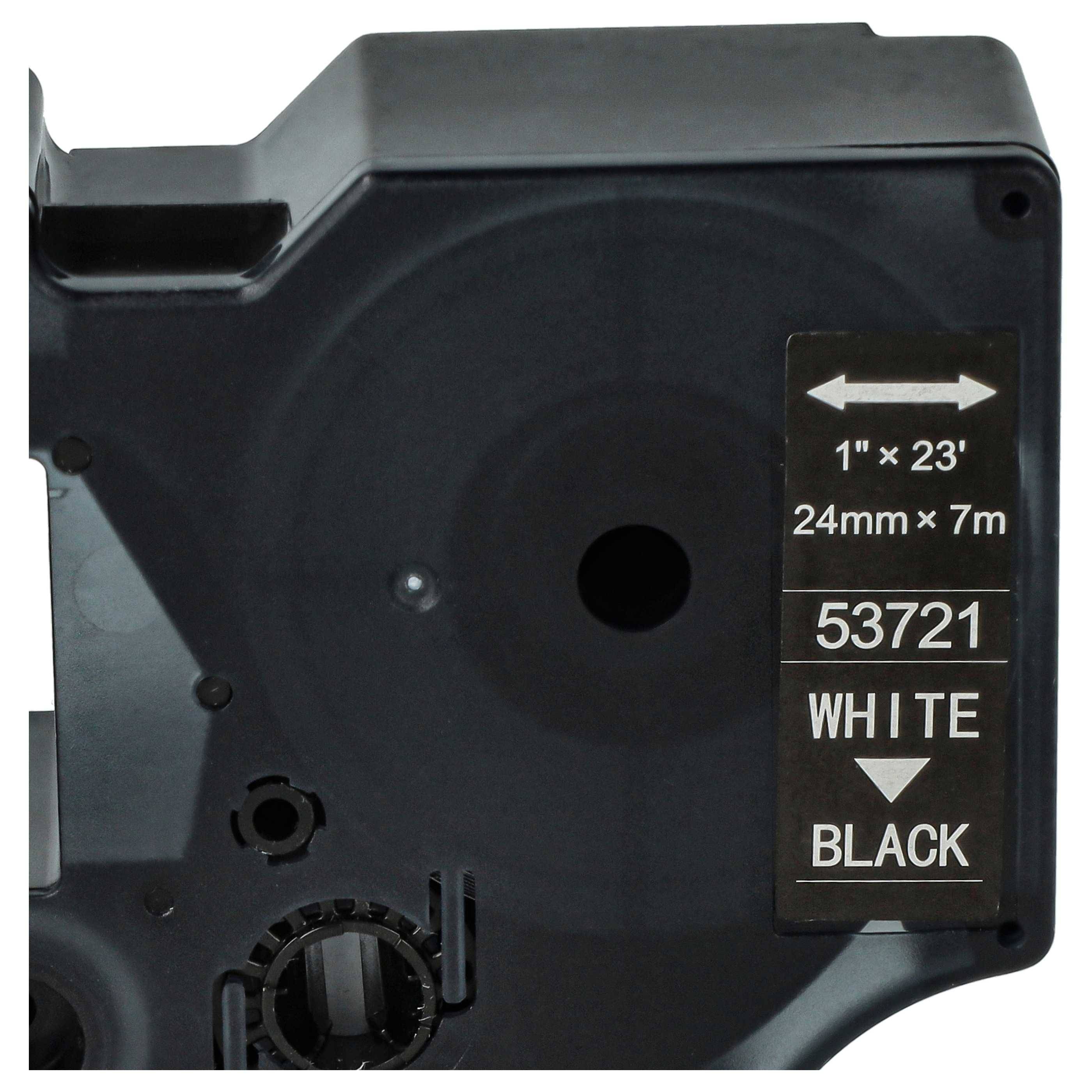 vhbw Schriftband-Kassette kompatibel mit Dymo LabelManager 400, 450D, 450, 500TS, 500, 300 Etiketten-Drucker 7m x 24mm Weiß auf Schwarz