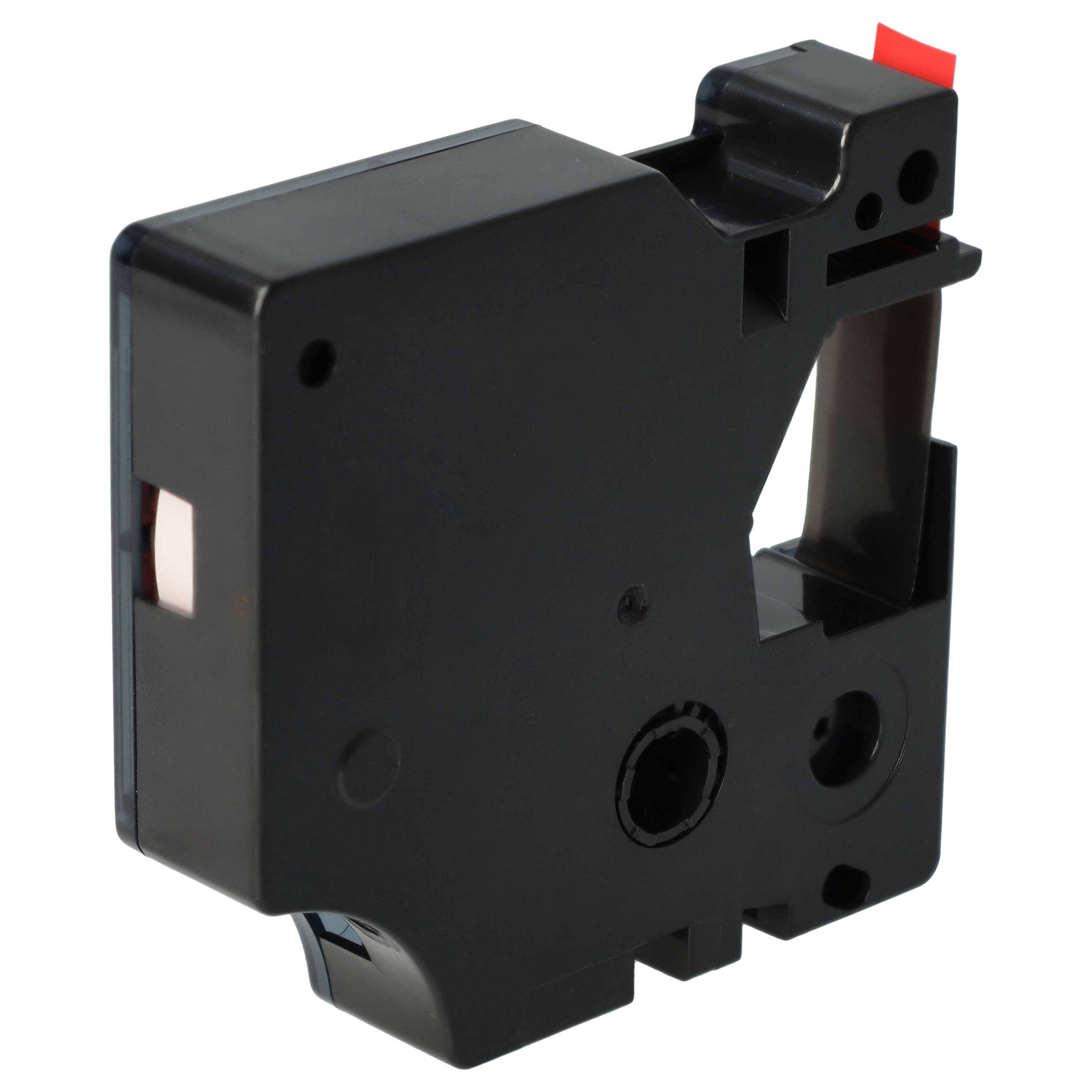 vhbw Schriftband-Kassette kompatibel mit Dymo LabelManager 100, 210D, 120P, 300, 200, 350, 100 Plus, 160 Etiketten-Drucker 7m x 9mm Schwarz auf Rot