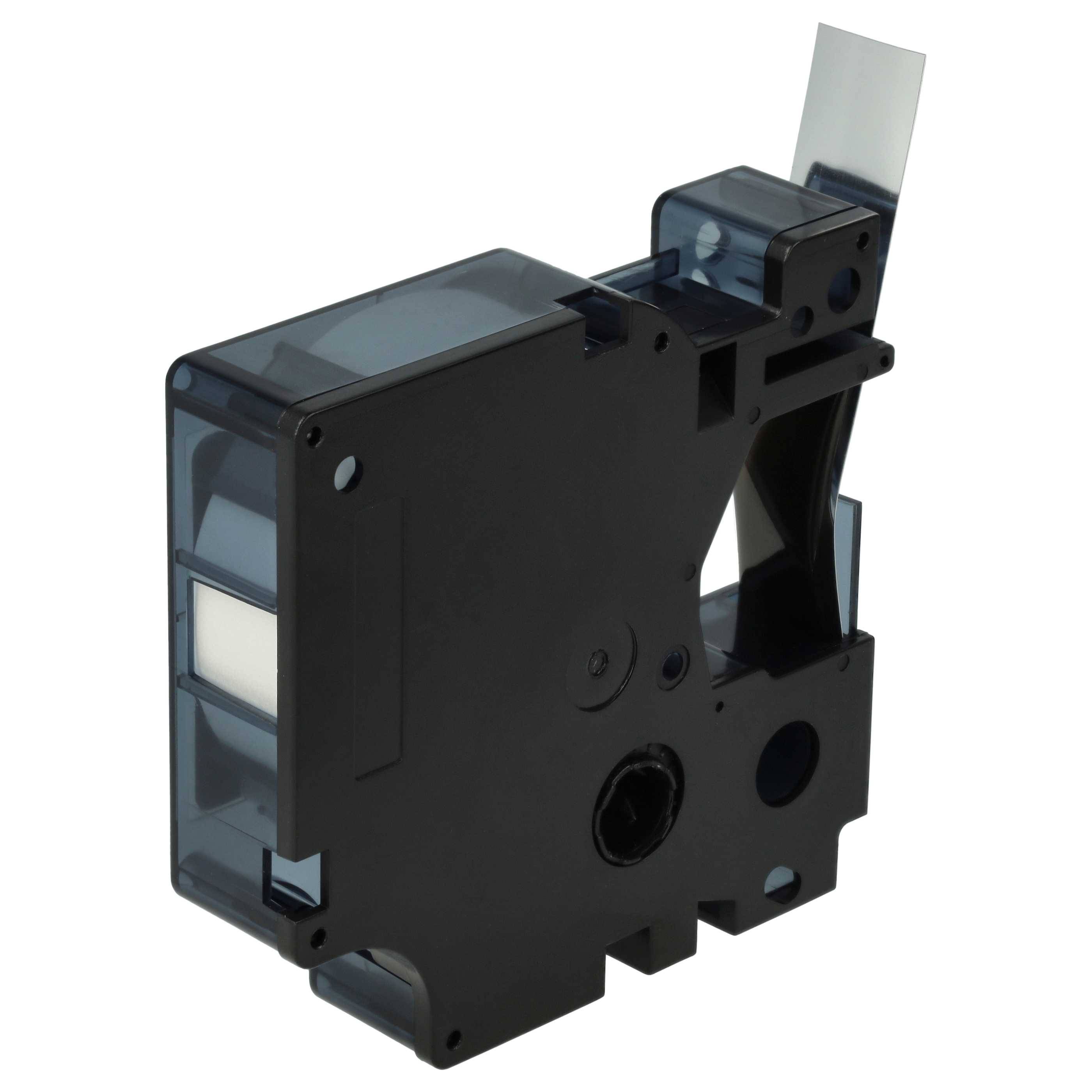 vhbw Schriftband-Kassette kompatibel mit Dymo 5000 | 2000, 5500, 1000+, 1000, 4500, 3500 Etiketten-Drucker 7m x 12mm Schwarz auf Silber