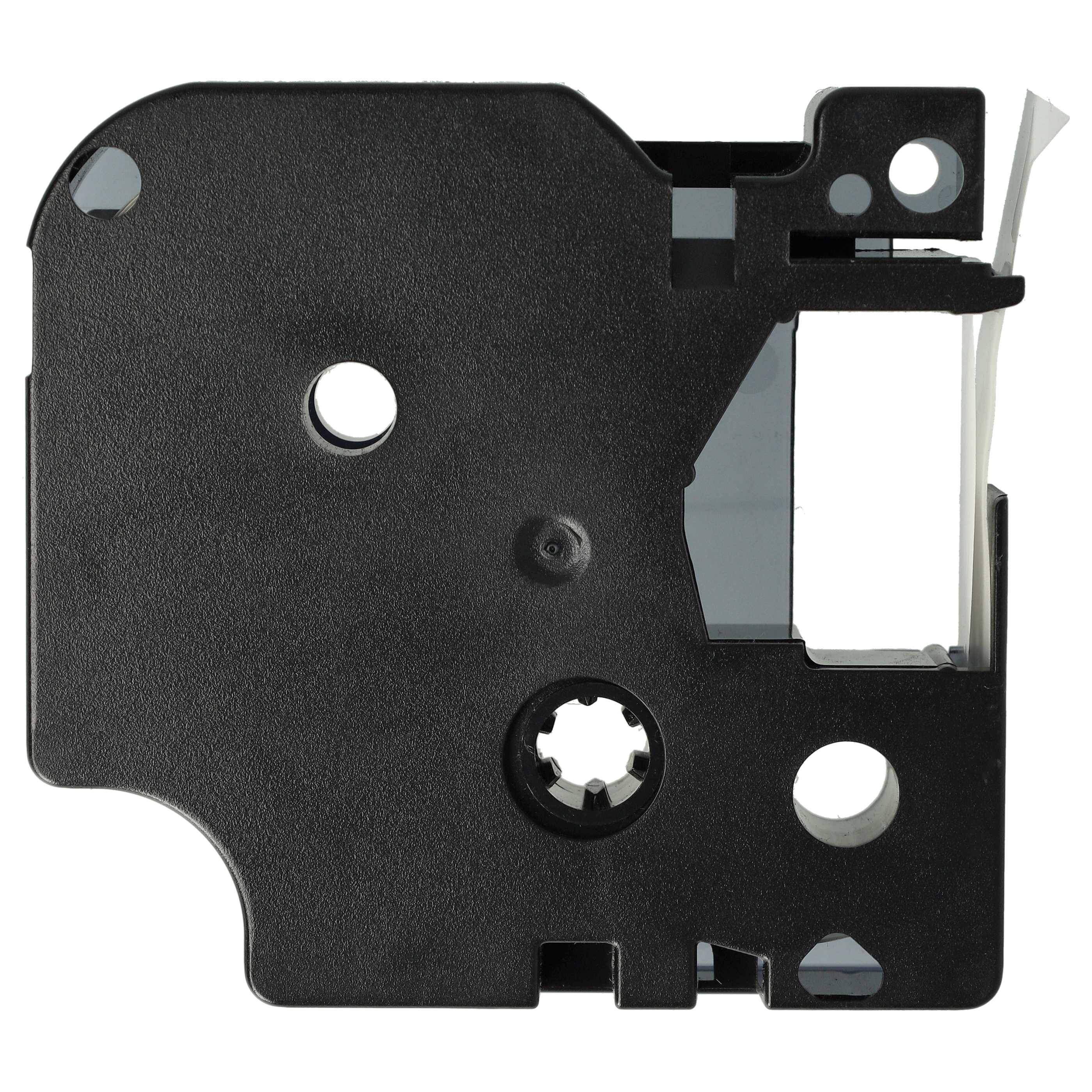 vhbw Schriftband-Kassette Ersatz für Dymo D1, 45020 für Etiketten-Drucker 7m x 12mm Weiß auf Transparent