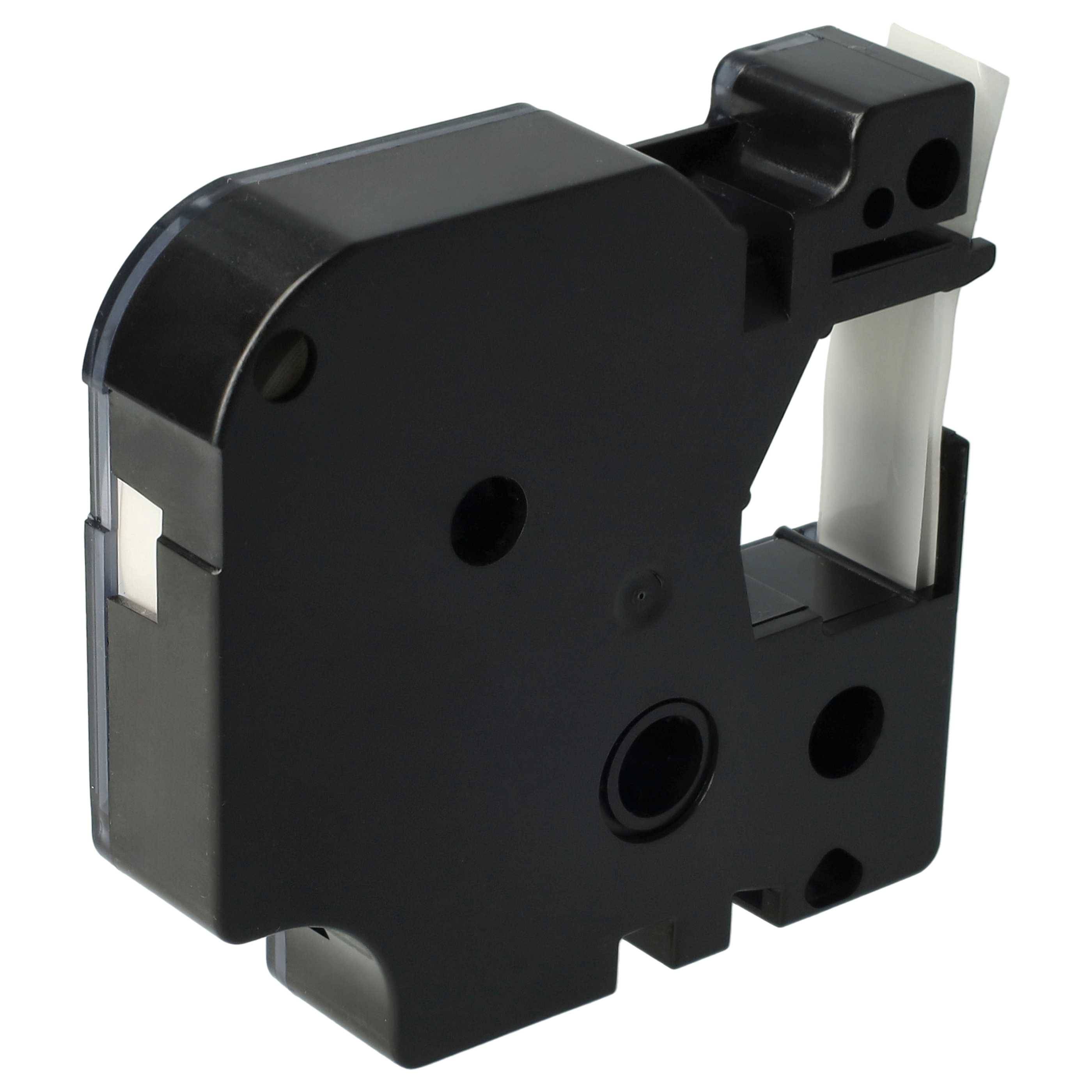 vhbw Schriftband-Kassette kompatibel mit Dymo LabelManager 100, 210D, 120P, 200, 100 Plus, 160 Etiketten-Drucker 7m x 12mm Weiß auf Transparent