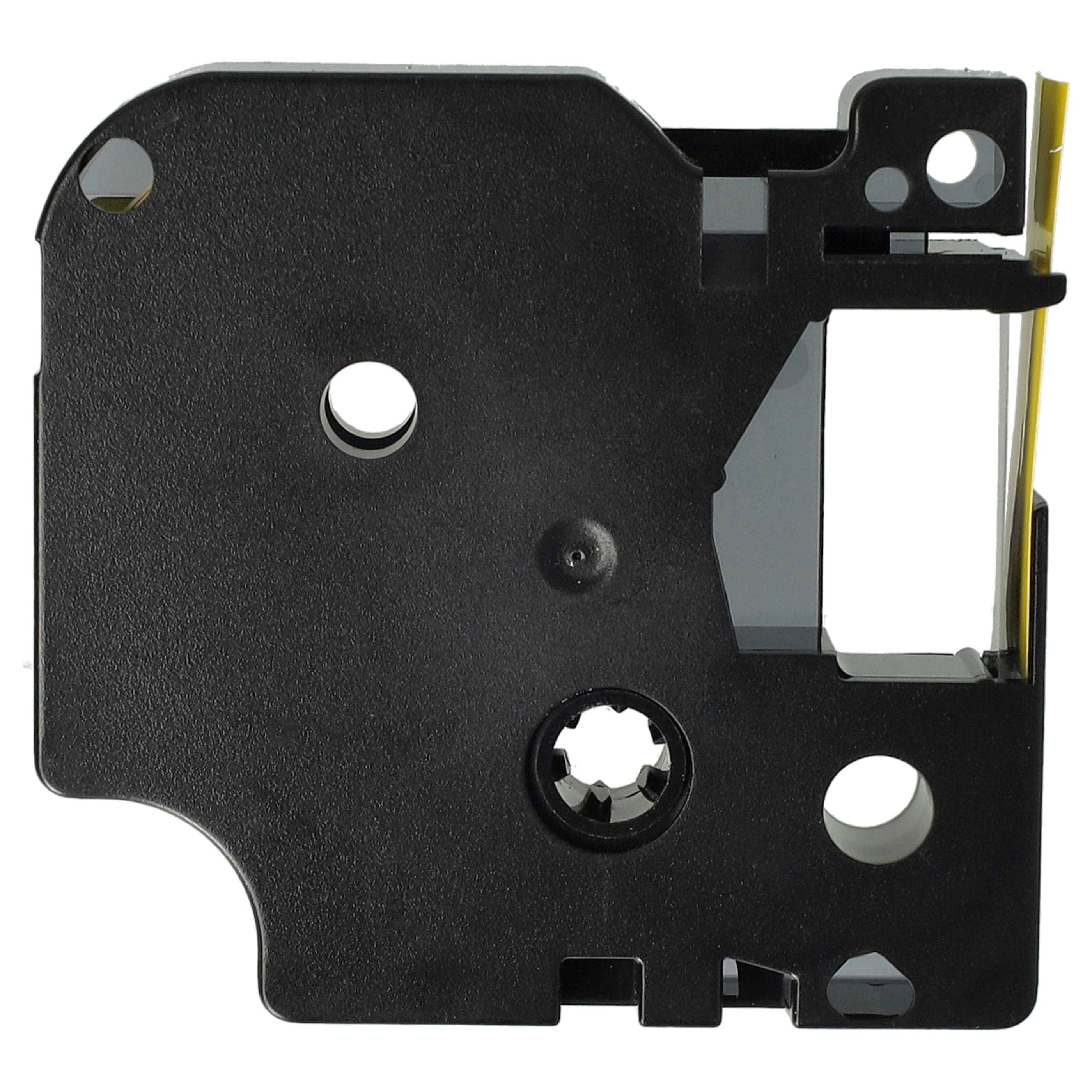 vhbw Schriftband-Kassette kompatibel mit Dymo Rhino 6000, 5000, 5200, 4200 Etiketten-Drucker 7m x 12mm Schwarz auf Gelb