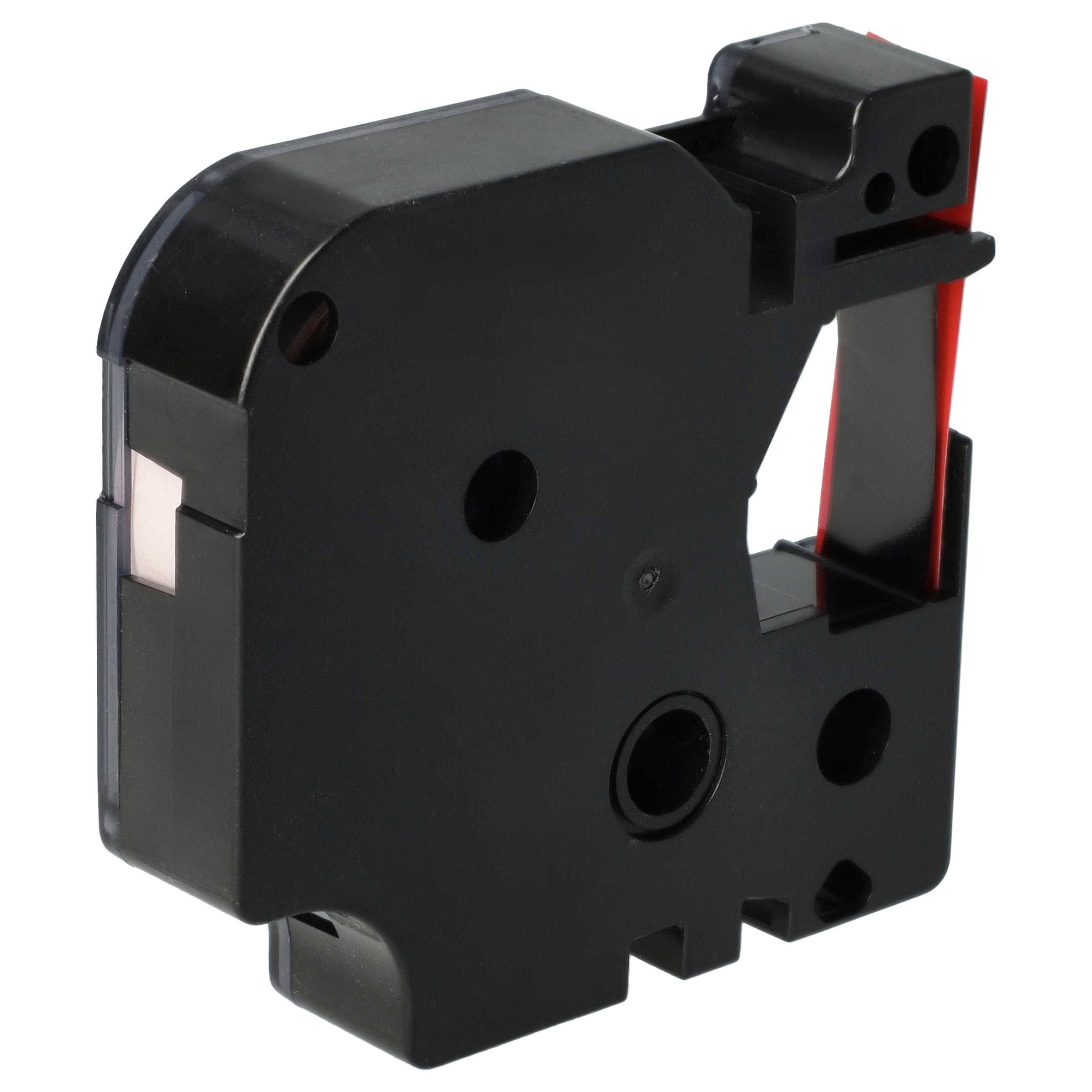 vhbw Schriftband-Kassette Ersatz für Dymo 45017, D1 für Etiketten-Drucker 7m x 12mm Schwarz auf Rot