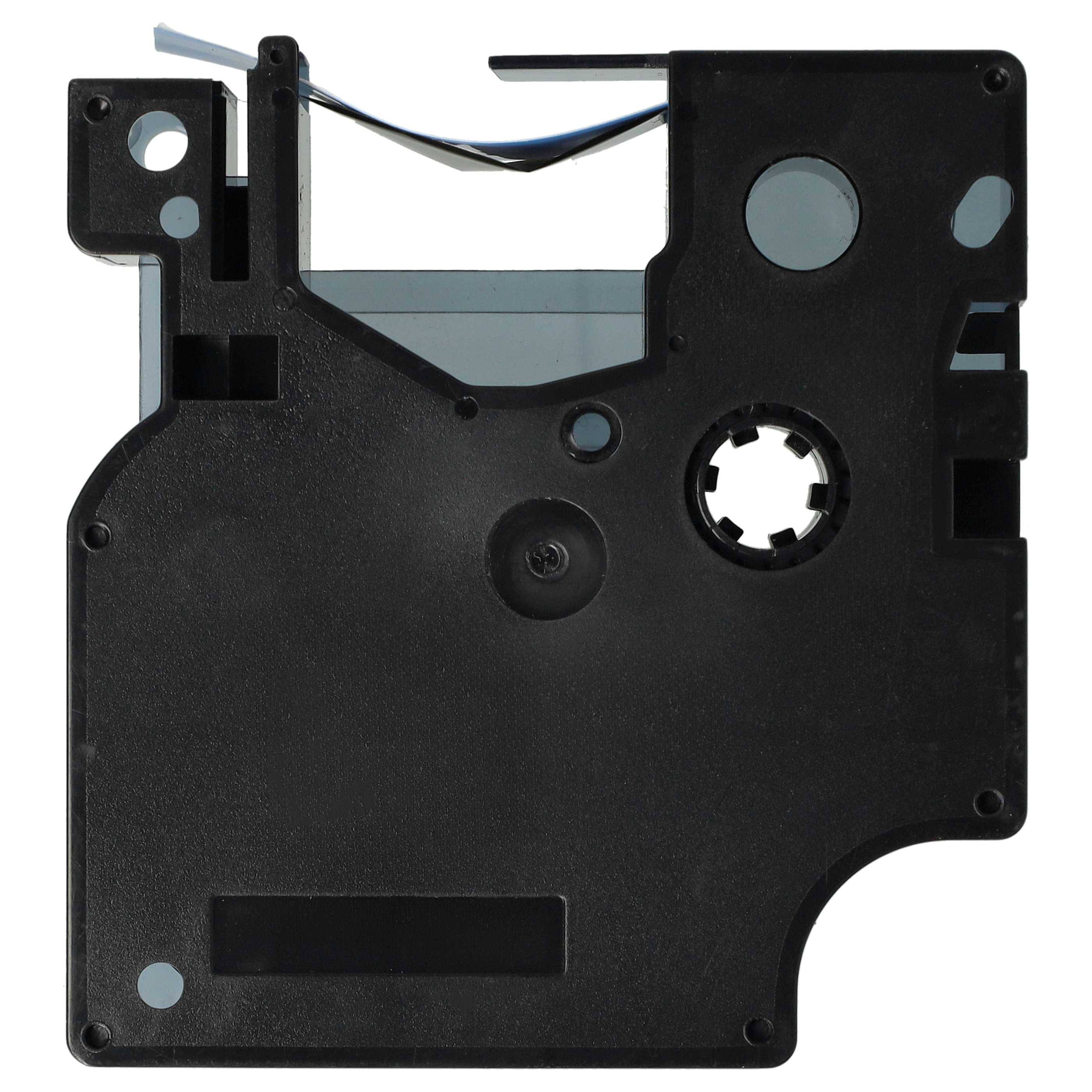 vhbw Schriftband-Kassette kompatibel mit Dymo LabelManager 420P, 400, 450, 300, 350, 280, 360D, 350D Etiketten-Drucker 7m x 12mm Schwarz auf Blau